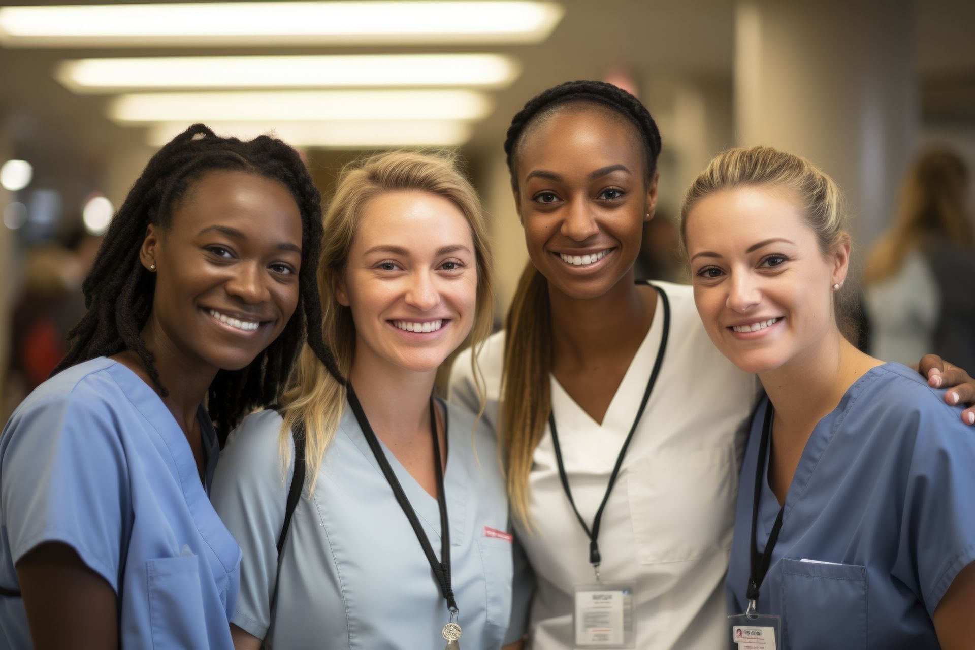 Nurses on duty.  Registered nurse and practical nurse