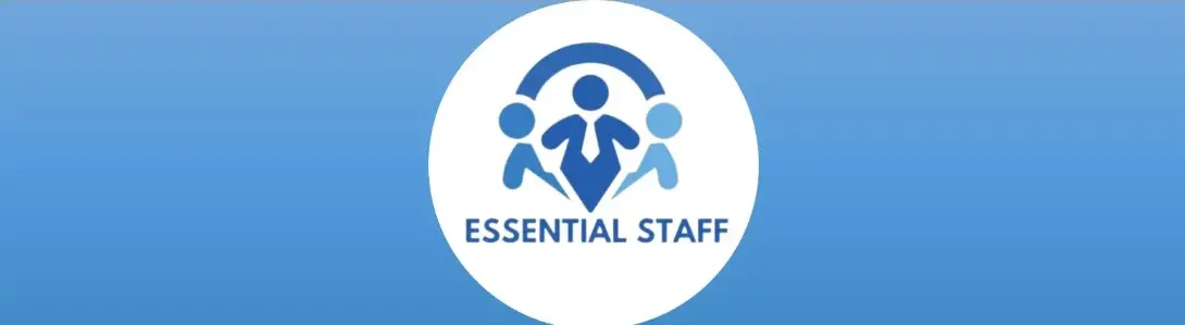 Home health care and staffing agency Business logo. Essential staff.